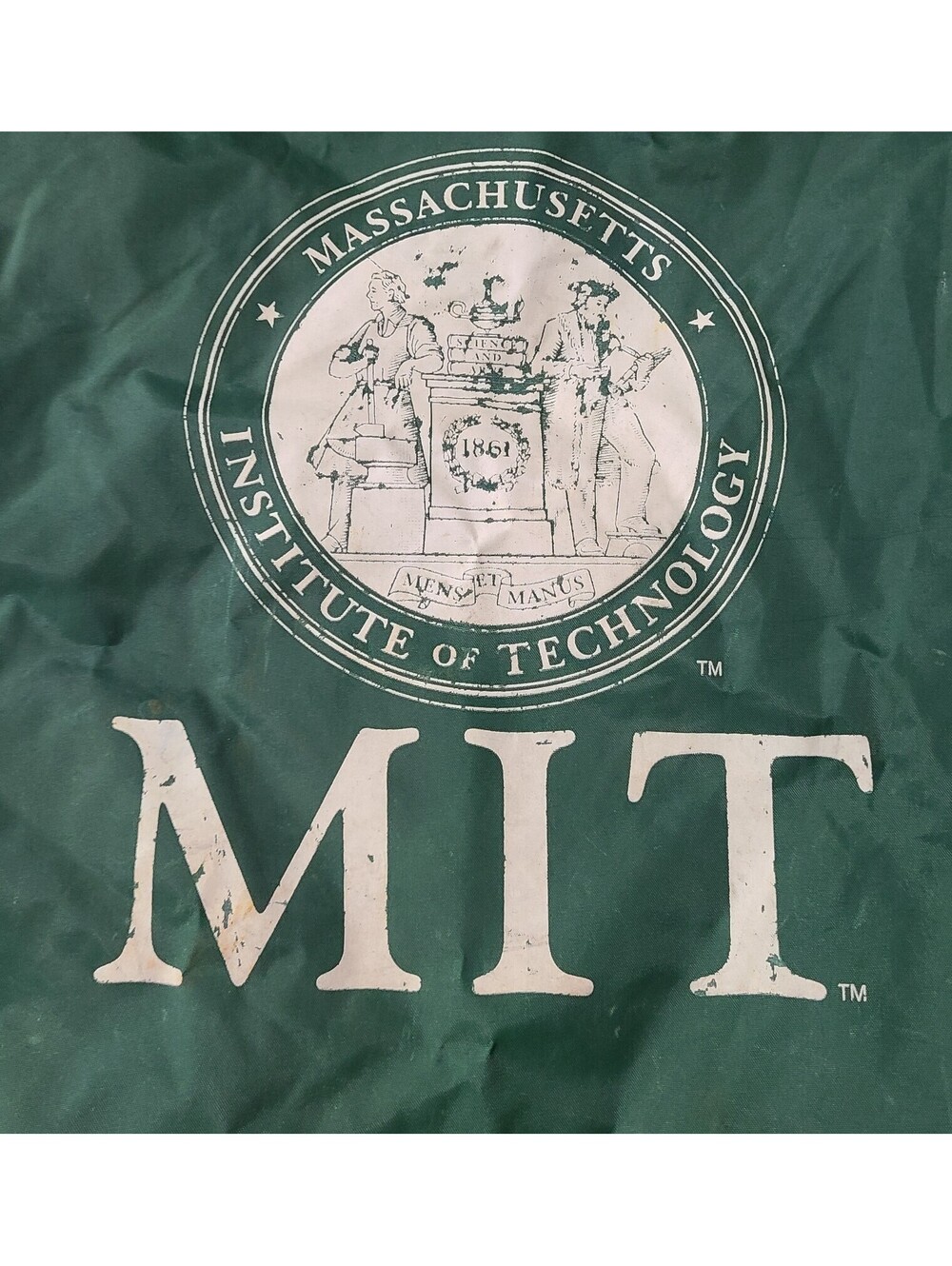 MIT Drawstring Bag Size 16x13 Green Massachusetts Institute Of Technology Pouch